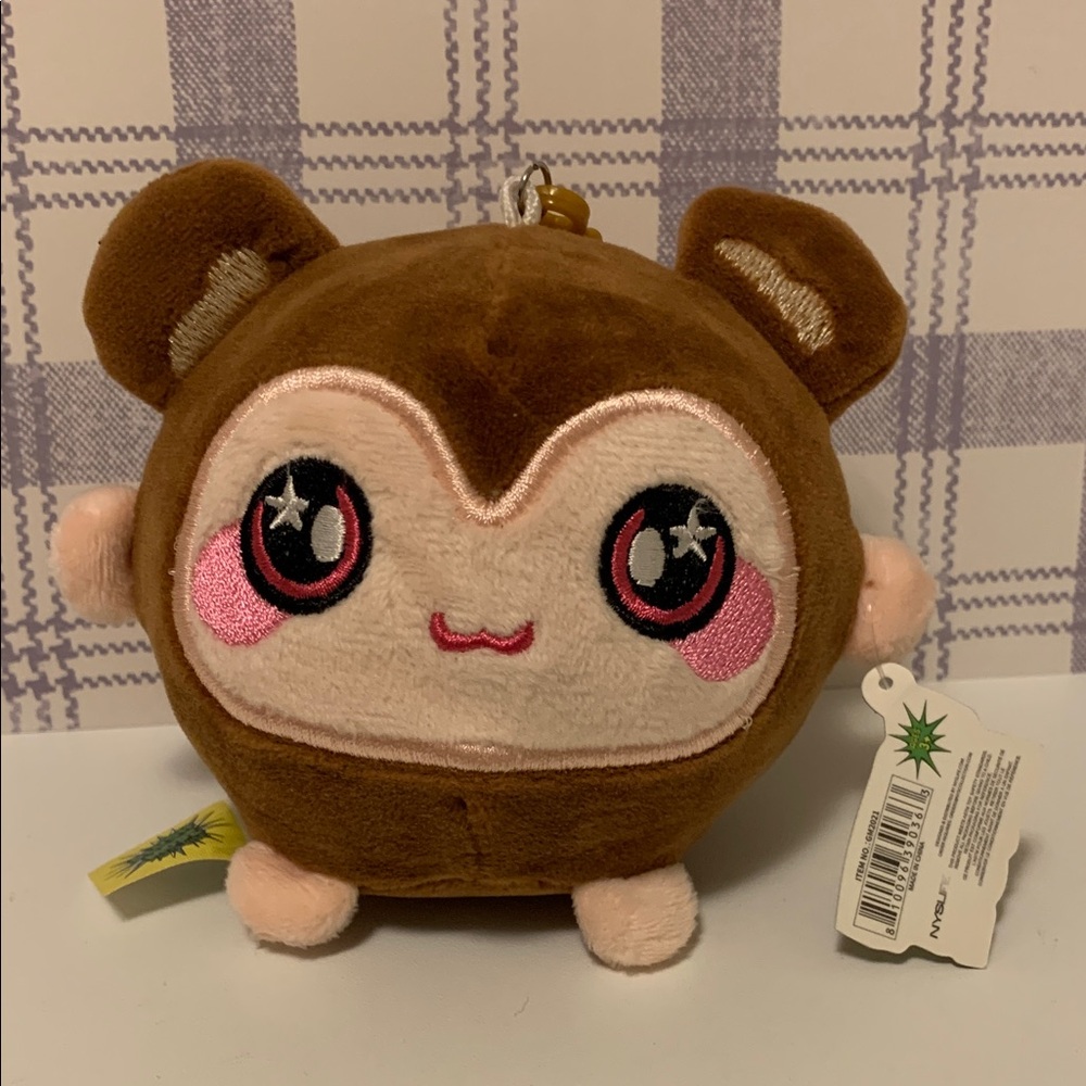 Plush Slo-Rise Critter “Pebbles” Keychain Animal squishable squeezable figit